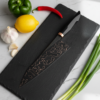 Premium Chaos Gyuto Chef Knife | 215mm Carbon Steel Blade 62HRC | Hand-Forged Damascus Pattern | Maple Handle by KS-Blades