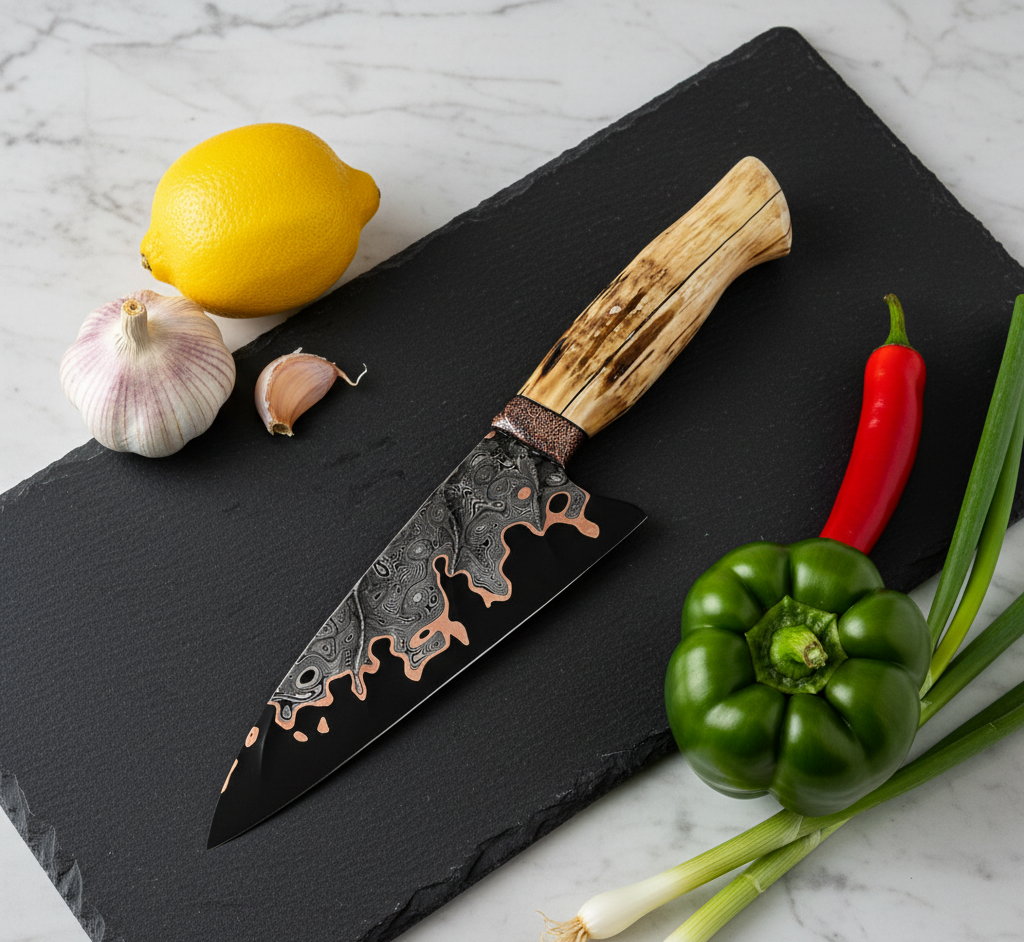 High-End Damascus Gyuto Knife | Carbon Steel Blade | Professional Chef’s Choice | Handcrafted Quality